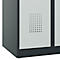 Vestiaire C+P Evolo Plus, 2 compartiments, charnières à droite, serrure à cylindre, butée soft, L 600 x P 500 x H 1850 mm, gris anthracite/gris clair