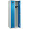 Vestiaire C+P Evolo Plus, 2 compartiments, charnières à droite, serrure à cylindre, butée soft, L 600 x P 500 x H 1850 mm, gris clair/bleu clair
