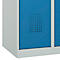 Vestiaire C+P Evolo Plus, 2 compartiments, charnières à droite, serrure à cylindre, butée soft, L 600 x P 500 x H 1850 mm, gris clair/bleu clair