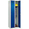 Vestiaire C+P Evolo Plus, 2 compartiments, charnières à droite, serrure à cylindre, butée soft, L 600 x P 500 x H 1850 mm, gris clair/bleu gentiane