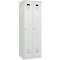 Vestiaire C+P Evolo Plus, 2 compartiments, charnières à droite, serrure à cylindre, butée soft, L 600 x P 500 x H 1850 mm, gris clair/gris clair