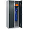Vestiaire C+P Evolo Plus, 2 compartiments, charnières à droite, verrou rotatif de sécurité, L 800 x P 500 x H 1850 mm, aluminium blanc/gris anthracite
