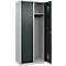 Vestiaire C+P Evolo Plus, 2 compartiments, largeur 400 mm, serrure à cylindre, butée soft, L 800 x P 500 x H 1850 mm, aluminium blanc/gris anthracite
