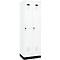 Vestiaire C+P Evolo Plus, 2 compartiments, largeur de compartiment 300 mm, avec socle, butée à droite, verrou rotatif de sécurité, butée Soft, anti-effraction, L 600 x P 500 x H 1950 mm, blanc trafic RAL 9016/blanc trafic RAL 9016