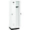 Vestiaire C+P Evolo Plus, 2 compartiments, largeur de compartiment 300 mm, avec socle, butée à droite, verrou rotatif de sécurité, butée Soft, anti-effraction, L 600 x P 500 x H 1950 mm, blanc trafic RAL 9016/blanc trafic RAL 9016