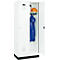 Vestiaire C+P Evolo Plus, 2 compartiments, largeur de compartiment 400 mm, avec socle, charnières à droite, L 800 x P 500 x H 1950 mm, cylindre, blanc signalisation/blanc trafic