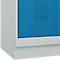 Vestiaire C+P Evolo Plus, 2 compartiments, largeur de compartiment 400 mm, avec socle, charnières à droite, L 800 x P 500 x H 1950 mm, cylindre, gris clair/bleu clair
