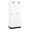 Vestiaire C+P Evolo Plus, 2 compartiments, largeur de compartiment 400 mm, avec socle, charnières à droite, L 800 x P 500 x H 1950 mm, verrou tournant, blanc signalisation/blanc trafic