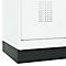Vestiaire C+P Evolo Plus, 2 compartiments, largeur de compartiment 400 mm, avec socle, charnières à droite, L 800 x P 500 x H 1950 mm, verrou tournant, blanc signalisation/blanc trafic