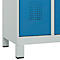 Vestiaire C+P Evolo Plus, 2 compartiments, largeur des compartiments 300 mm, avec pieds, charnières à droite, serrure à cylindre, L 600 x P 500 x H 1950 mm, gris clair/bleu clair
