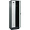 Vestiaire C+P Evolo Plus, 2 compartiments, largeur des compartiments 300 mm, avec socle, butée droite, serrure à cylindre, butée soft, anti-effraction, L 600 x P 500 x H 1950 mm, gris anthracite RAL 7016/gris clair RAL 7035
