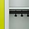 Vestiaire C+P Evolo Plus, 2 compartiments, largeur des compartiments 400 mm, avec banc encastré, L 800 x P 815 x H 2120 mm, cylindre, gris clair/vert clown