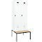 Vestiaire C+P Evolo Plus, 2 compartiments, largeur des compartiments 400 mm, avec banc encastré, L 800 x P 815 x H 2120 mm, verrou rotatif, blanc signalisation/blanc trafic