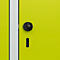 Vestiaire C+P Evolo Plus, 2 compartiments, largeur des compartiments 400 mm, avec banc encastré, L 800 x P 815 x H 2120 mm, verrou rotatif, gris clair/vert clown
