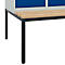 Vestiaire C+P Evolo Plus, 2 compartiments, largeur des compartiments 400 mm, avec banquette encastrée, L 800 x P 815 x H 2120 mm, cylindre, gris clair/bleu gentiane