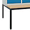 Vestiaire C+P Evolo Plus, 2 compartiments, largeur des compartiments 400 mm, avec banquette encastrée, L 800 x P 815 x H 2120 mm, verrou rotatif, gris clair/bleu clair