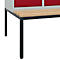 Vestiaire C+P Evolo Plus, 2 compartiments, largeur des compartiments 400 mm, avec banquette encastrée, L 800 x P 815 x H 2120 mm, verrou rotatif, gris clair/rouge rubis