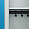 Vestiaire C+P Evolo Plus, 2 compartiments, largeur des compartiments 400 mm, avec socle, charnières à droite, L 800 x P 500 x H 1950 mm, verrou rotatif, gris clair/bleu clair