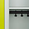 Vestiaire C+P Evolo Plus, 2 compartiments, largeur des compartiments 400 mm, avec socle, charnières à droite, L 800 x P 500 x H 1950 mm, verrou tournant, gris clair/vert clown