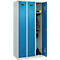 Vestiaire C+P Evolo Plus, 3 compartiments, charnières à droite, serrure à cylindre, L 900 x P 500 x H 1850 mm, gris clair/bleu clair