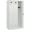 Vestiaire C+P Evolo Plus, 3 compartiments, charnières à droite, serrure à cylindre, L 900 x P 500 x H 1850 mm, gris clair/gris clair