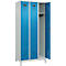 Vestiaire C+P Evolo Plus, 3 compartiments, charnières à droite, serrure à cylindre, L 900 x P 500 x H 1950 mm, gris clair/bleu clair