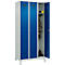 Vestiaire C+P Evolo Plus, 3 compartiments, charnières à droite, serrure à cylindre, L 900 x P 500 x H 1950 mm, gris clair/bleu gentiane
