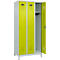 Vestiaire C+P Evolo Plus, 3 compartiments, charnières à droite, serrure à cylindre, L 900 x P 500 x H 1950 mm, gris clair/vert clown