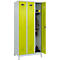 Vestiaire C+P Evolo Plus, 3 compartiments, charnières à droite, serrure à cylindre, L 900 x P 500 x H 1950 mm, gris clair/vert clown