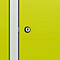 Vestiaire C+P Evolo Plus, 3 compartiments, charnières à droite, serrure à cylindre, L 900 x P 500 x H 1950 mm, gris clair/vert clown