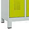 Vestiaire C+P Evolo Plus, 3 compartiments, charnières à droite, serrure à cylindre, L 900 x P 500 x H 1950 mm, gris clair/vert clown