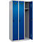 Vestiaire C+P Evolo Plus, 3 compartiments, charnières à droite, verrou rotatif de sécurité, L 900 x P 500 x H 1850 mm, aluminium blanc/bleu gentiane