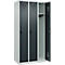 Vestiaire C+P Evolo Plus, 3 compartiments, charnières à droite, verrou rotatif de sécurité, L 900 x P 500 x H 1850 mm, gris clair/gris anthracite