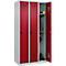 Vestiaire C+P Evolo Plus, 3 compartiments, charnières à droite, verrou rotatif de sécurité, L 900 x P 500 x H 1850 mm, gris clair/rouge rubis