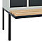 Vestiaire C+P Evolo Plus, 3 compartiments de 300 mm de large, banquette flottante, L 900 x P 815 x H 2120 mm, verrou tournant, gris clair/anthracite