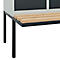 Vestiaire C+P Evolo Plus, 3 compartiments de 400 mm de large, banquette flottante, L 1200 x P 815 x H 2120 mm, loquet rotatif, gris clair/gris anthracite
