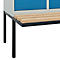 Vestiaire C+P Evolo Plus, 3 compartiments de 400 mm de large, banquette flottante, L 1200 x P 815 x H 2120 mm, verrou tournant, gris clair/bleu clair