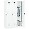 Vestiaire C+P Evolo Plus, 3 compartiments, largeur 400 mm, fermeture rotative, butée soft, L 1.200 x P 500 x H 1.850 m, blanc trafic/blanc trafic