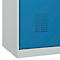 Vestiaire C+P Evolo Plus, 3 compartiments, largeur 400 mm, fermeture rotative, butée soft, L 1.200 x P 500 x H 1.850 m, gris clair/bleu clair
