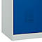 Vestiaire C+P Evolo Plus, 3 compartiments, largeur 400 mm, fermeture rotative, butée soft, L 1.200 x P 500 x H 1.850 m, gris clair/bleu gentiane