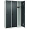 Vestiaire C+P Evolo Plus, 3 compartiments, largeur 400 mm, fermeture rotative, butée soft, L 1.200 x P 500 x H 1.850 m, gris clair/gris anthracite