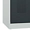 Vestiaire C+P Evolo Plus, 3 compartiments, largeur 400 mm, fermeture rotative, butée soft, L 1.200 x P 500 x H 1.850 m, gris clair/gris anthracite