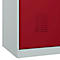 Vestiaire C+P Evolo Plus, 3 compartiments, largeur 400 mm, fermeture rotative, butée soft, L 1.200 x P 500 x H 1.850 m, gris clair/rouge rubis