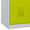 Vestiaire C+P Evolo Plus, 3 compartiments, largeur 400 mm, fermeture rotative, butée soft, L 1.200 x P 500 x H 1.850 m, gris clair/vert clown