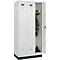 Vestiaire C+P Evolo Plus, 3 compartiments, largeur de compartiment 300 mm, avec socle, butée à droite, butée Soft, anti-effraction, L 900 x P 500 x H 1950 mm, serrure à cylindre, gris clair RAL 7035/gris clair RAL 7035