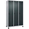 Vestiaire C+P Evolo Plus, 3 compartiments, largeur de compartiment 400 mm, avec pieds, butée à droite, butée Soft, anti-effraction, L 1200 x P 500 x H 1950 mm, fermeture de sécurité à pêne rotatif, aluminium blanc RAL 9006/gris anthracite RAL 7016