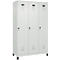 Vestiaire C+P Evolo Plus, 3 compartiments, largeur de compartiment 400 mm, avec pieds, butée à droite, butée Soft, anti-effraction, L 1200 x P 500 x H 1950 mm, fermeture de sécurité à pêne rotatif, gris clair RAL 7035/gris clair RAL 7035