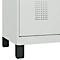 Vestiaire C+P Evolo Plus, 3 compartiments, largeur de compartiment 400 mm, avec pieds, butée à droite, butée Soft, anti-effraction, L 1200 x P 500 x H 1950 mm, fermeture de sécurité à pêne rotatif, gris clair RAL 7035/gris clair RAL 7035