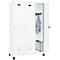 Vestiaire C+P Evolo Plus, 3 compartiments, largeur de compartiment 400 mm, avec pieds, butée à droite, butée soft, anti-effraction, L 1200 x P 500 x H 1950 mm, serrure à cylindre, blanc trafic RAL 9016/blanc trafic RAL 9016