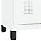 Vestiaire C+P Evolo Plus, 3 compartiments, largeur de compartiment 400 mm, avec pieds, butée à droite, butée soft, anti-effraction, L 1200 x P 500 x H 1950 mm, serrure à cylindre, blanc trafic RAL 9016/blanc trafic RAL 9016